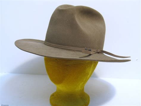 Vintage John B Stetson Rancher Style Cowboy Hat W Jbs Pin 4