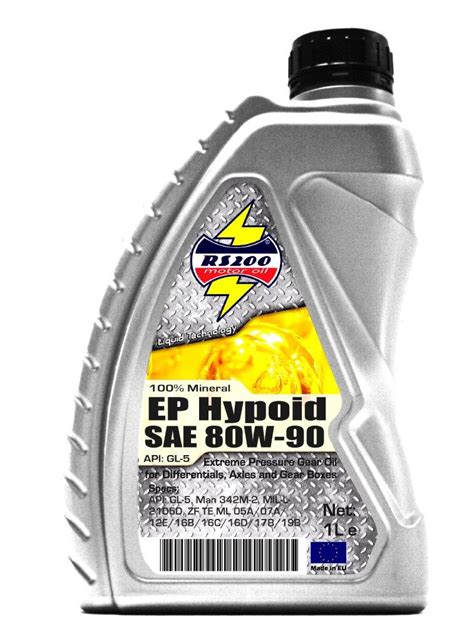 It says it better than hypoid oils in all categories. EP Hypoid GL-5 SAE 80W-90 - RS200