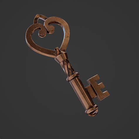 3d Model Old Key 01 Vr Ar Low Poly Cgtrader