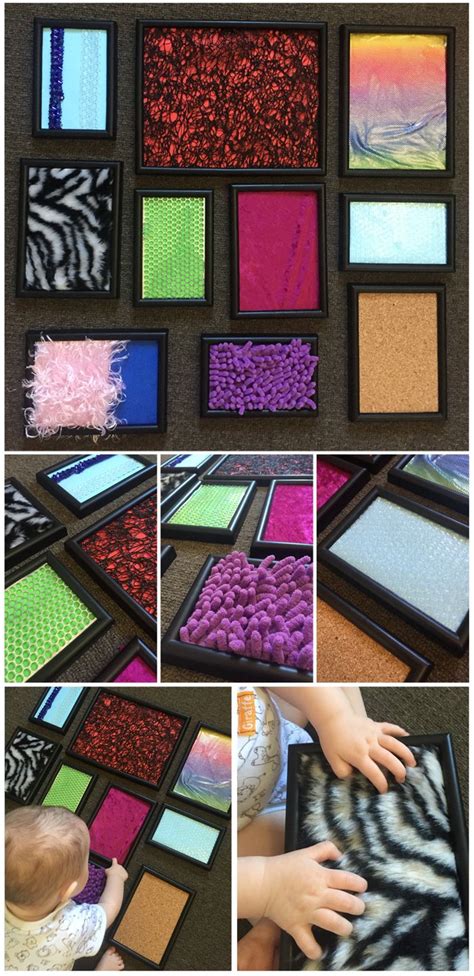 Photo frames with matting will make the photo within look more professionally created and is easy to achieve with these personalized photo frames. Sensory Sunday - Touchy Feely Frames using old plastic picture frames. Add some different ...