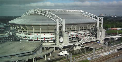 The home stadium of a.f.c. Twitter in het kwadraat.: Amsterdam Arena: zijaanzicht.