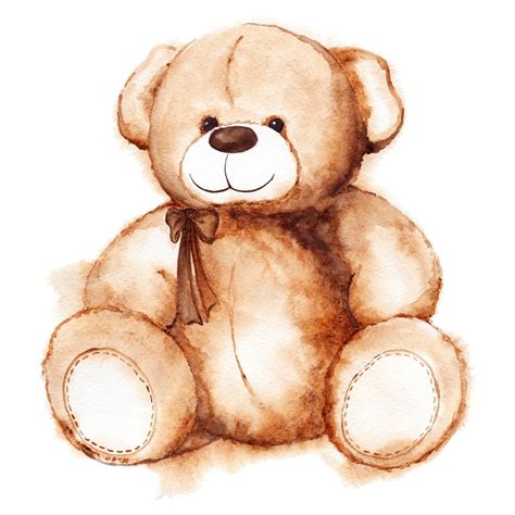 Cartoon Lovely Teddy Bear Fabric Panel Brown