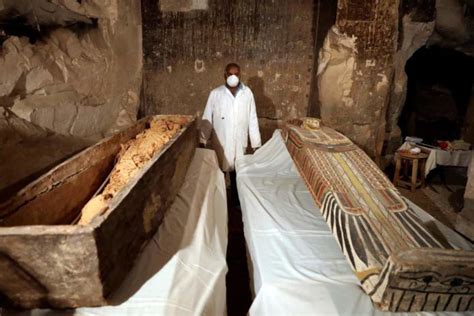 Egyptian Authority Unveils An Ancient Tomb In Luxor Sacrophagi And Funerary The Indian Wire