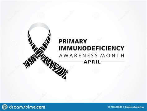 Primary Immunodeficiency Awareness Month Observed In April Stock Vector