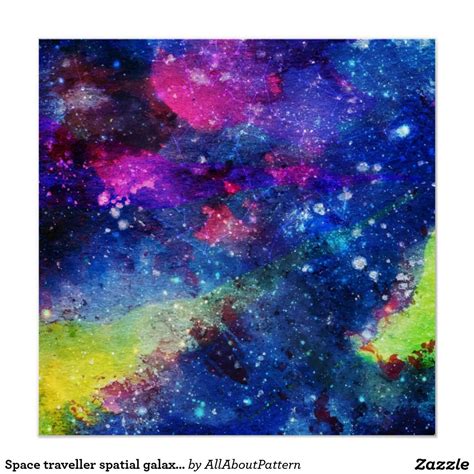 Space Traveller Spatial Galaxy Painting Poster Zazzle Galaxy