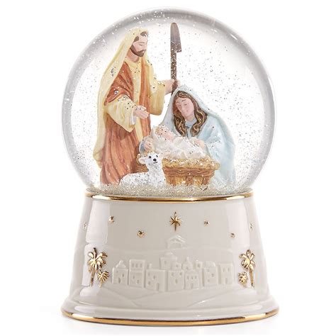Holy Night Nativity Waterglobe Lenox Christmas Snow Globes Snow