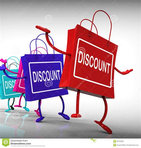 Discount Bags Show Discounts Sales And Bargains Stock Illustration