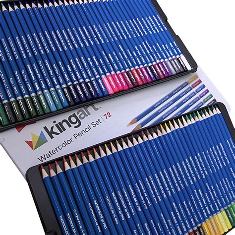 Kingart® Pro Watercolor Pencil Collection Tin Case Set Of 72 Unique