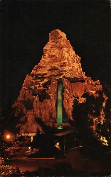 Matterhorn At Night Anaheim Ca Disney Postcard