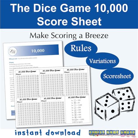Free Printable Farkle Score Sheet With Scoring Guidelines 56 Off