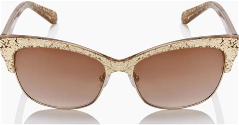 Kate Spade Shira Sunglasses In Gold Glitter Natural Lyst