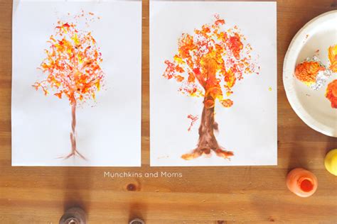 Foil Printed Fall Tree Art Munchkins And Moms