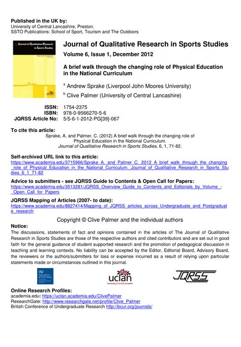 (PDF) Andrew Sprake and Clive Palmer (2012) A brief walk ...