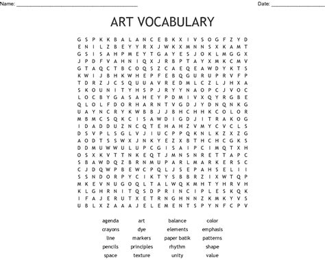 13 Creative Art Word Search Puzzles