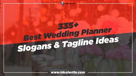 Creative Wedding Planner Slogans Taglines To Attain More Clients