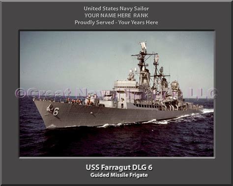 Uss Farragut Dlg 6 Personalized Navy Ship Photo ⋆ Us Navy Veteran