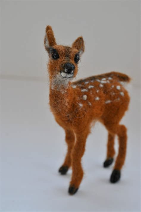 Needle Felted Animal Deer Fawn Made To Order Etsy
