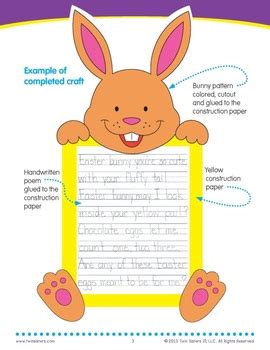 Your favorite memory with your family. Easter Craft: Easter Bunny Poem Writing Activity with Printables