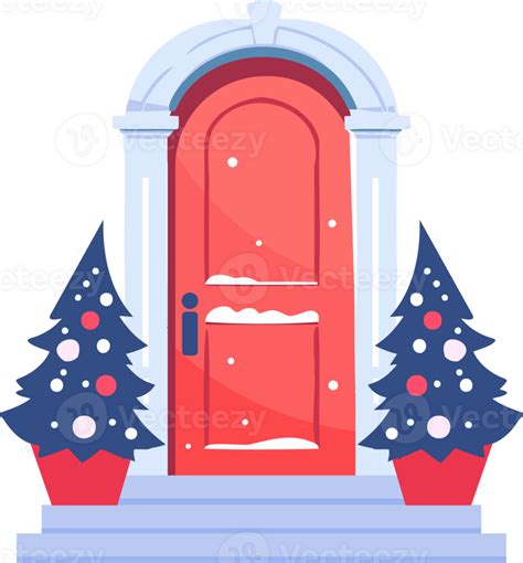 Hand Drawn Christmas Door In Flat Style 27119467 Png