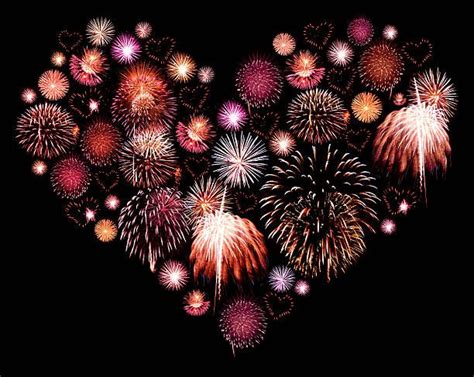 Heart Shaped Fireworks Fireworks Fireworks Photo Stock Images Free