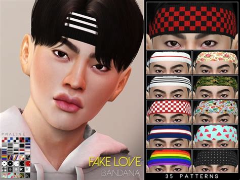 The Sims Resource Fake Love Bandana By Pralinesims Sims