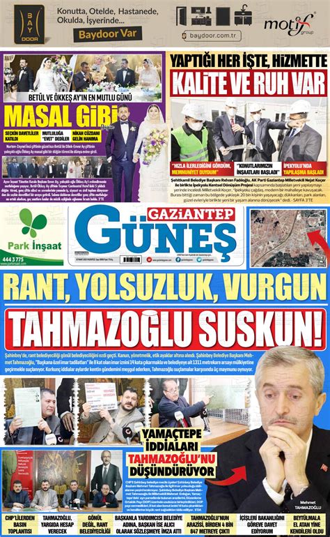 Mart Tarihli Gaziantep G Ne Gazete Man Etleri
