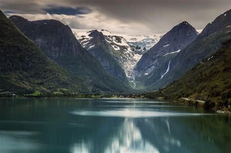 обои пейзаж Горы озеро воды природа Размышления Ледники