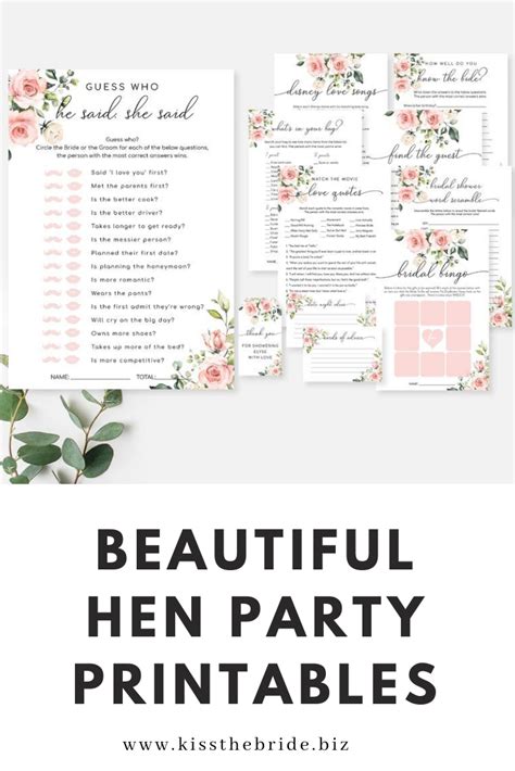 Beautiful Hen Party Printables That Are Perfect For Getting Your Hen