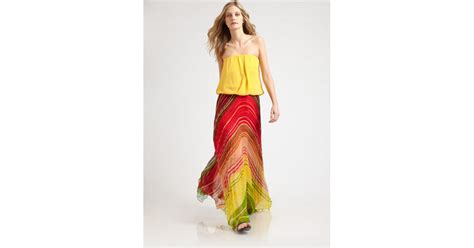 Alice Olivia Shannon Printed Silk Skirt Lyst