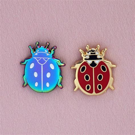 Rainbow Beetle Mini Enamel Pin Pin And Tonic