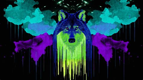 Neon Wolves Wallpapers Wallpaper Cave