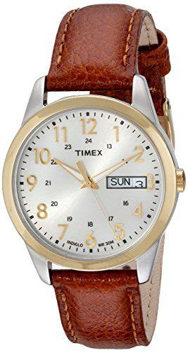 Timex Mens South Street Sport Watch Brown Leather Strap Watch Timex
