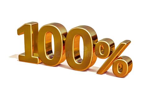 3d Gold 100 Hundred Percent Discount Sign Stock Illustration