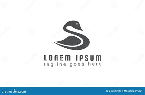 Letter S Swan Logo Design Template Stock Vector Illustration Of Bird