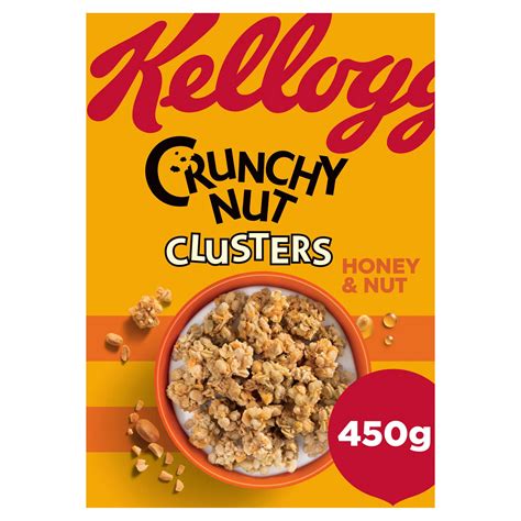 Kelloggs Crunchy Nut Honey And Nut Clusters Breakfast Cereal 450g