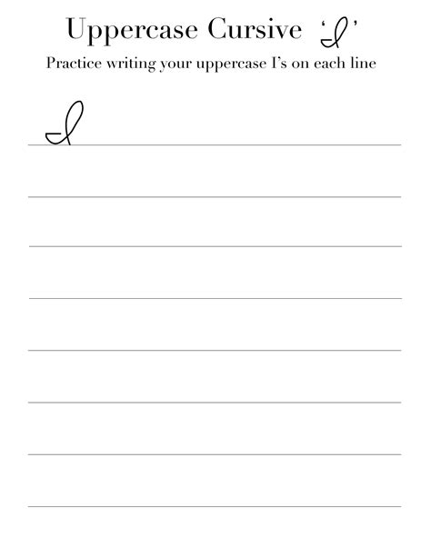 Cursive I Worksheets To Practice Capital Upper And Lowercase Letter