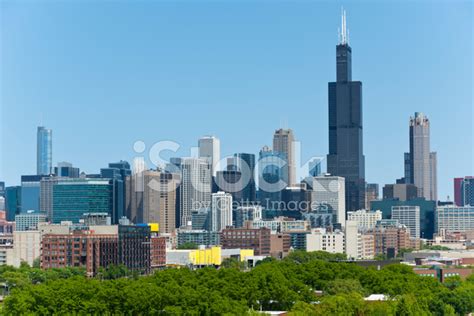 Chicago Downtown Skyline Stock Photo Royalty Free Freeimages