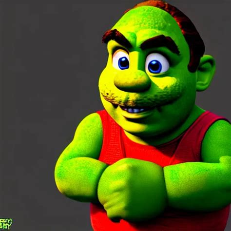 Super Mario As Shrek Highly Detailed Extremely High Stable