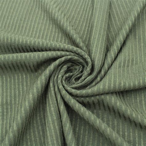 Olive 4x2 Thermal Ribbed Stretch Knit Fabric By The Yard Style 630