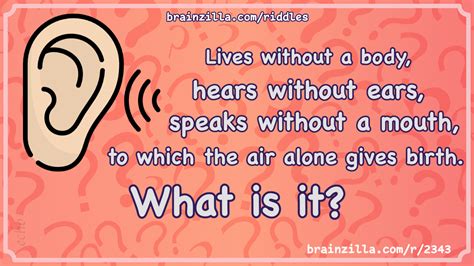 Lives Without A Body Hears Without Ears Speaks Without A Mouth To Riddle And Answer