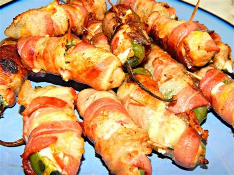 Grilled Bacon Wrapped Jalapeno Peppers With Sausage And