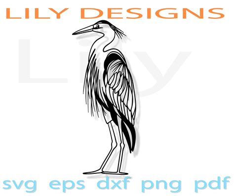 Blue Heron Svg Great Clipart Png Dxf Eps Silhouette Etsy Canada