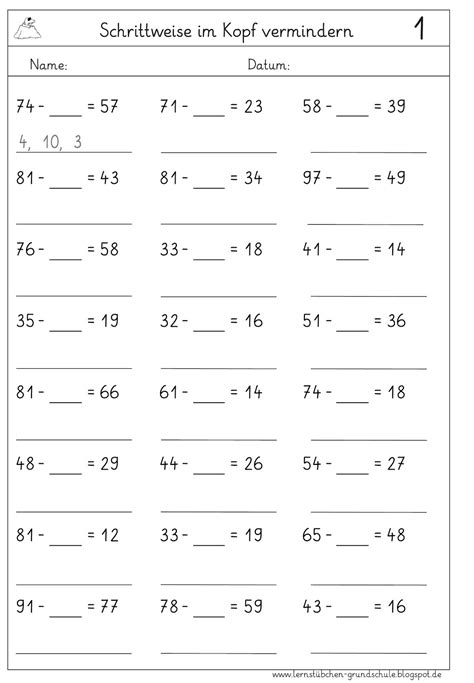 1 schrittweises rechnen 2 stellenweises rechnen 3 hilfsaufgabe 4 vereinfachen 5 ergänzen (subtraktion) s. Lernstübchen: schrittweise im Kopf vermindern (2)