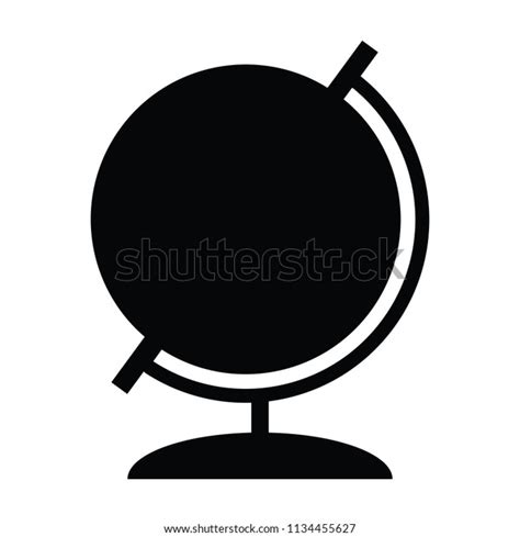 Black White Silhouette Globe Stock Vector Royalty Free 1134455627