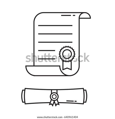 Diploma Scroll Collection Unrolled Rolled Diploma Stock Vector Royalty
