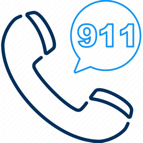 911 Call Emergency Phone Telephone Contact Icon Download On