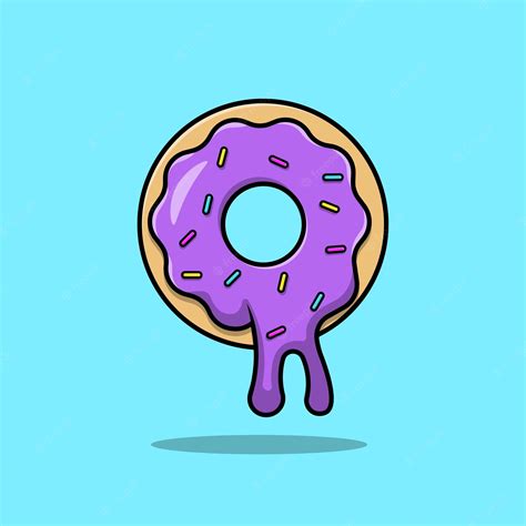 Ilustración De Icono De Vector De Dibujos Animados De Donut Vector