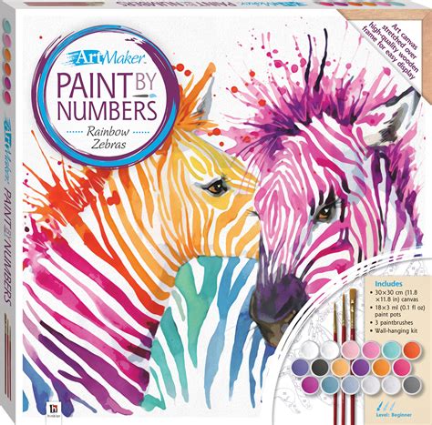Paint By Numbers Canvas Rainbow Zebras Paint By Numbers Art