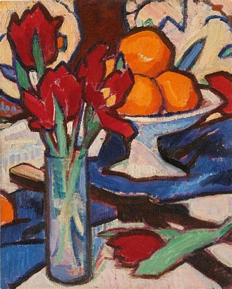 Still Life With Tulips And Oranges Samuel Johnson Scottish Art