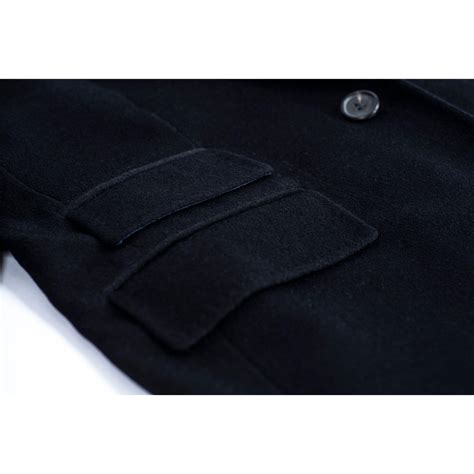 Cacharel Mens Navy Blue Brushed Wool Cashmere Blend Coat Size Usa